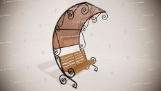 Кованые скамейки - Эвольвента под крышей разборная купить дешево в Воронеже