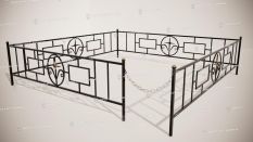 Кованые ограды - Прямоугольник 15 с кольцом купить